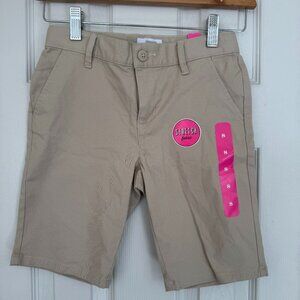 NWT The Children's Place Girls, Sandy Khaki Uniform Bermuda Shorts, Size 8